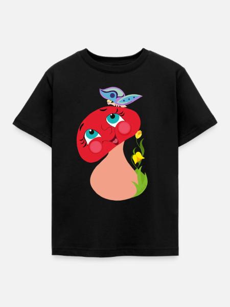 Mushroom - Kids' T-Shirt - black