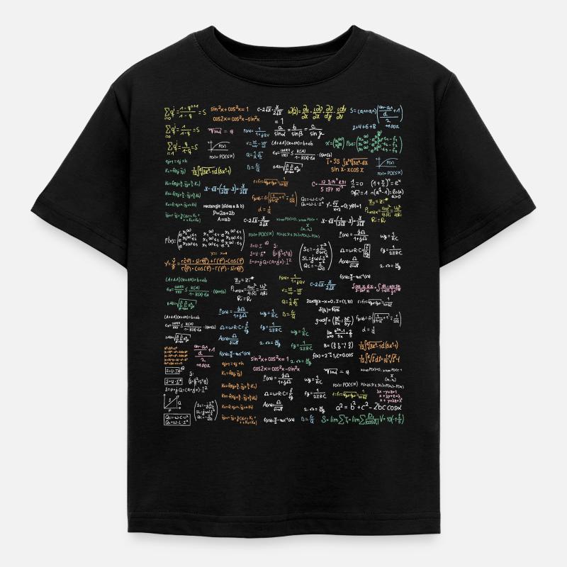 Formelsammlung Mathe - Kinder T-Shirt - Schwarz