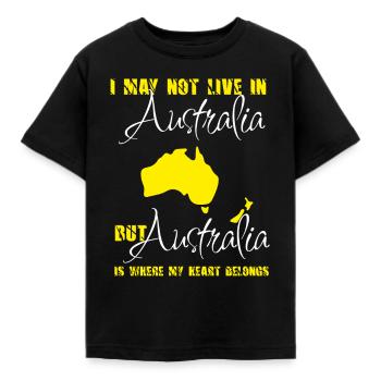 Ich kann nicht in Australien leben, aber Australien ist wo - Kinder T-Shirt - Schwarz - Vorne - AI Model Kid Female (0cm)