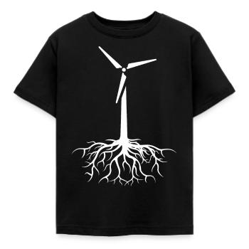 wind power - Kids' T-Shirt - black - Front - AI Model Kid Female (0cm)