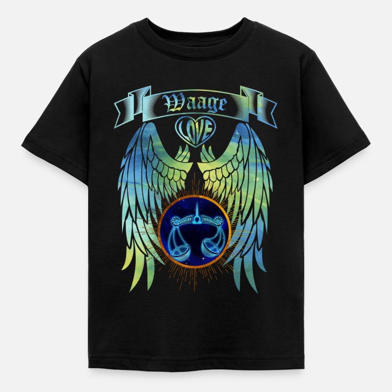 Sternzeichen Waage - Kinder T-Shirt - Schwarz