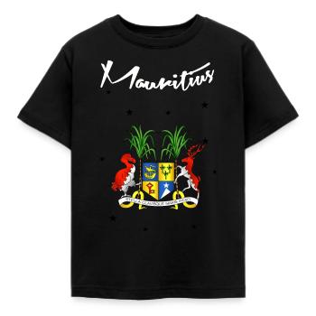 Mauritius - Kinder T-Shirt - Schwarz - Vorne - AI Model Kid Female (0cm)