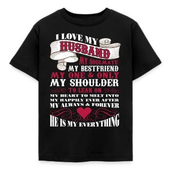 J’aime mon mari - T-shirt Enfant - noir - Devant - AI Model Kid Female (0cm)