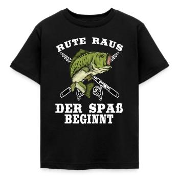Rute raus der Spass beginnt - Kinder T-Shirt - Schwarz - Vorne - AI Model Kid Female (0cm)