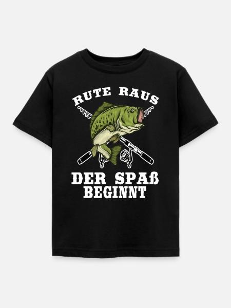 Rute raus der Spass beginnt - Kinder T-Shirt - Schwarz
