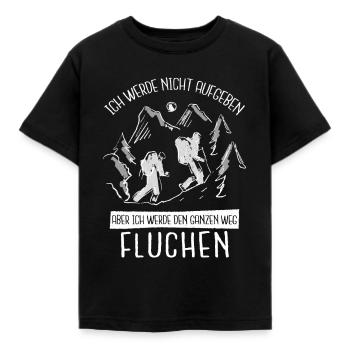 Wandern und fluchen - Kinder T-Shirt - Schwarz - Vorne - AI Model Kid Female (0cm)