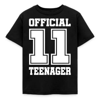 11th birthday teenager gift - Kids' T-Shirt - black - Front - AI Model Kid Female (0cm)