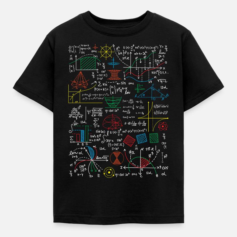 Mathematisches Blatt Lustiger Mathelehrer - Kinder T-Shirt - Schwarz