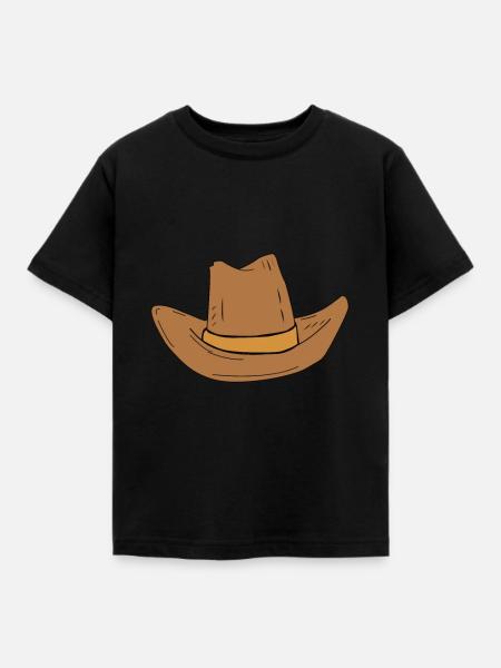 Cowboy Hut - Kinder T-Shirt - Schwarz