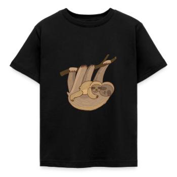 Faultier | Bestseller | - Kinder T-Shirt - Schwarz - Vorne - AI Model Kid Female (0cm)