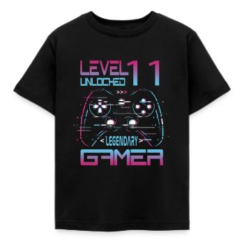 11. Geburtstag Level 11 Complete Retro Jungen Game - Kinder T-Shirt - Schwarz - Vorne - AI Model Kid Female (0cm)