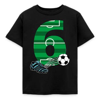6. Geburtstag Fußball - Kinder T-Shirt - Schwarz - Vorne - AI Model Kid Female (0cm)