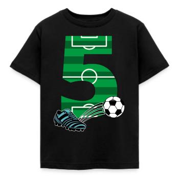 5. Geburtstag Fußball - Kinder T-Shirt - Schwarz - Vorne - AI Model Kid Female (0cm)