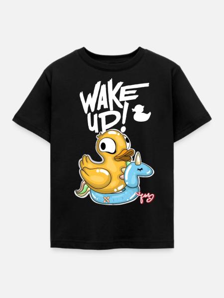 Ente aufwecken - Kinder T-Shirt - Schwarz