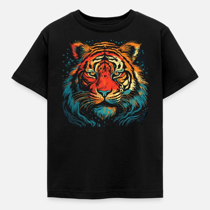 Tiger - Kinder T-Shirt - Schwarz