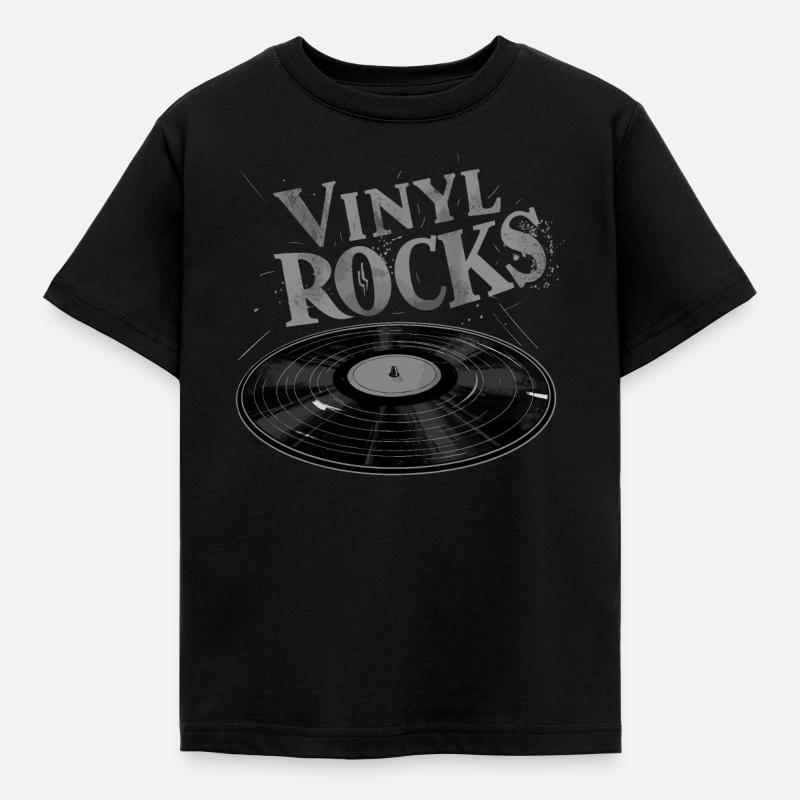 vinyl rocks - Kinder T-Shirt - Schwarz
