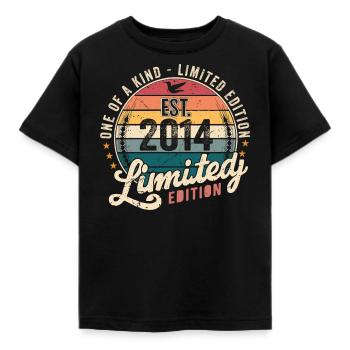 Geburtstagsgeschenk 2014 Jahrgang 2014 Retro 2014 - Kinder T-Shirt - Schwarz - Vorne - AI Model Kid Female (0cm)