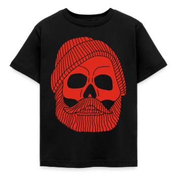 Red fisherman's skull - Kids' T-Shirt - black - Front - AI Model Kid Female (0cm)