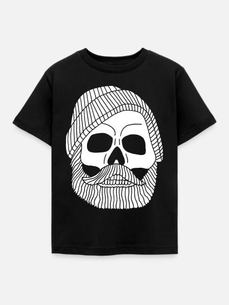 Schädel eines weißen Fischers - Kinder T-Shirt - Schwarz
