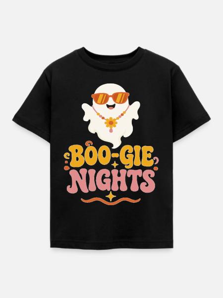 Boo-Gie Nights Retro-Geist - Kinder T-Shirt - Schwarz