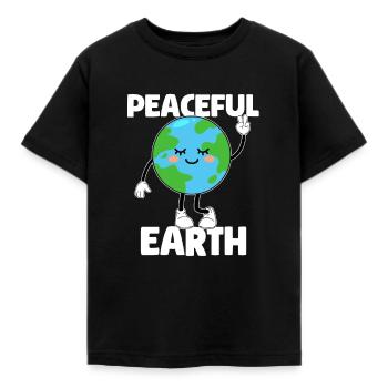 Earth Day - Peaceful Earth - Kinder T-Shirt - Schwarz - Vorne - AI Model Kid Female (0cm)