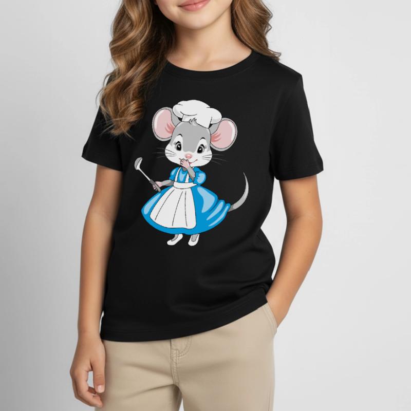 Souris de chef rieuse avec une louche à la main T-shirt Enfant