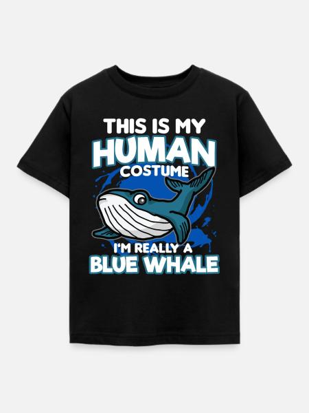 Blauwal - Kinder T-Shirt - Schwarz