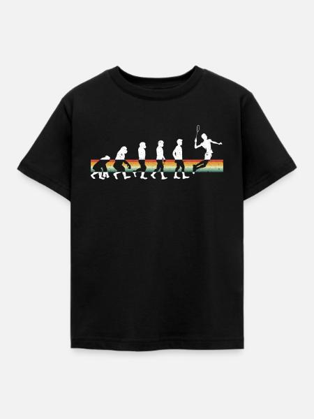 Badminton Evolution Badmintonspieler - Kinder T-Shirt - Schwarz