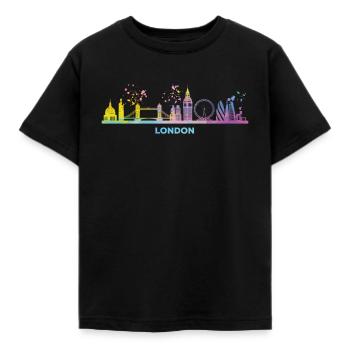Londoner Skyline London - Kids' T-Shirt - black - Front - AI Model Kid Female (0cm)