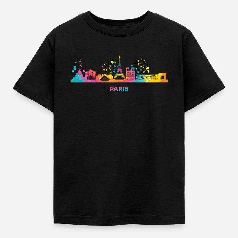 Pariser Skyline Paris - Kinder T-Shirt - Schwarz