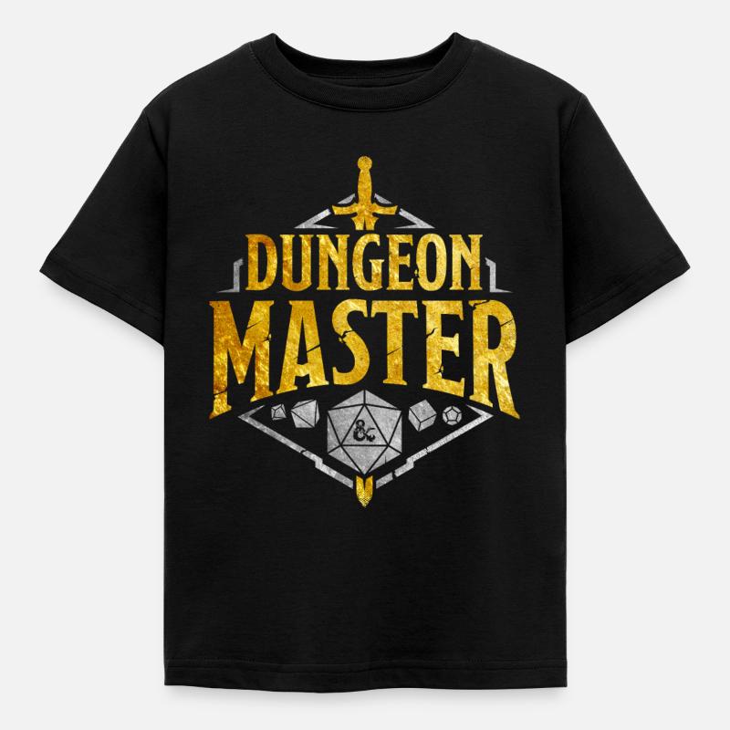 Dungeons And Dragons Dungeon Master Argent Et Or - Børne-T-shirt - sort