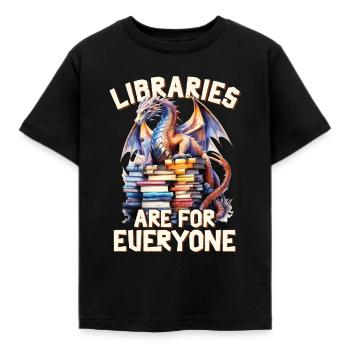 Bibliotheken Sind Für Alle Da Bibliothekar - Kinder T-Shirt - Schwarz - Vorne - AI Model Kid Female (0cm)