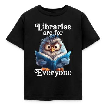 Bibliotheken Sind Für Alle Da Bibliothekar - Kinder T-Shirt - Schwarz - Vorne - AI Model Kid Female (0cm)