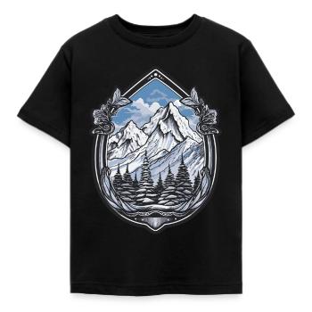 Berge Alpen - Kinder T-Shirt - Schwarz - Vorne - AI Model Kid Female (0cm)