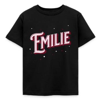 Emilie name personalized - Kids' T-Shirt - black - Front - AI Model Kid Female (0cm)