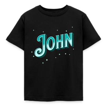 John name personalized - Kids' T-Shirt - black - Front - AI Model Kid Female (0cm)