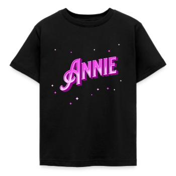 Annie Namen personalisiert - Kinder T-Shirt - Schwarz - Vorne - AI Model Kid Female (0cm)