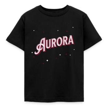 Aurora Namen personalisiert - Kinder T-Shirt - Schwarz - Vorne - AI Model Kid Female (0cm)