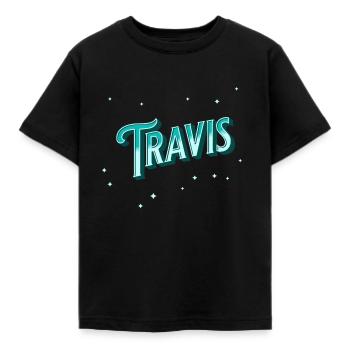 Le nom de Travis personnalisé - T-shirt Enfant - noir - Devant - AI Model Kid Female (0cm)