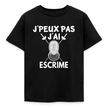 j'peux pas j'ai escrime - T-shirt Enfant - noir - Devant - AI Model Kid Female (0cm)