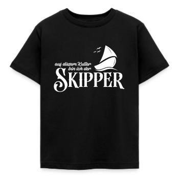 Sur le voilier je suis le skipper - T-shirt Enfant - noir - Devant - AI Model Kid Female (0cm)