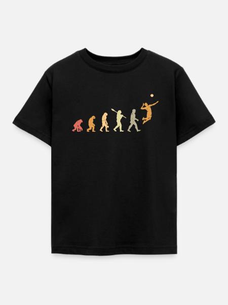 Volleyballer Evolution Geschenk - Kinder T-Shirt - Schwarz
