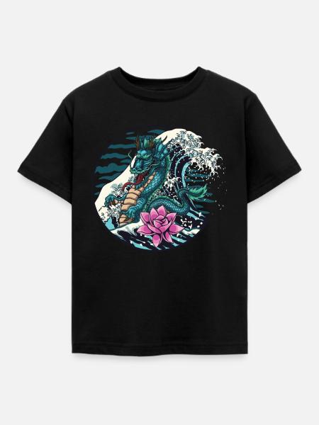 water dragon - Kinder T-Shirt - Schwarz