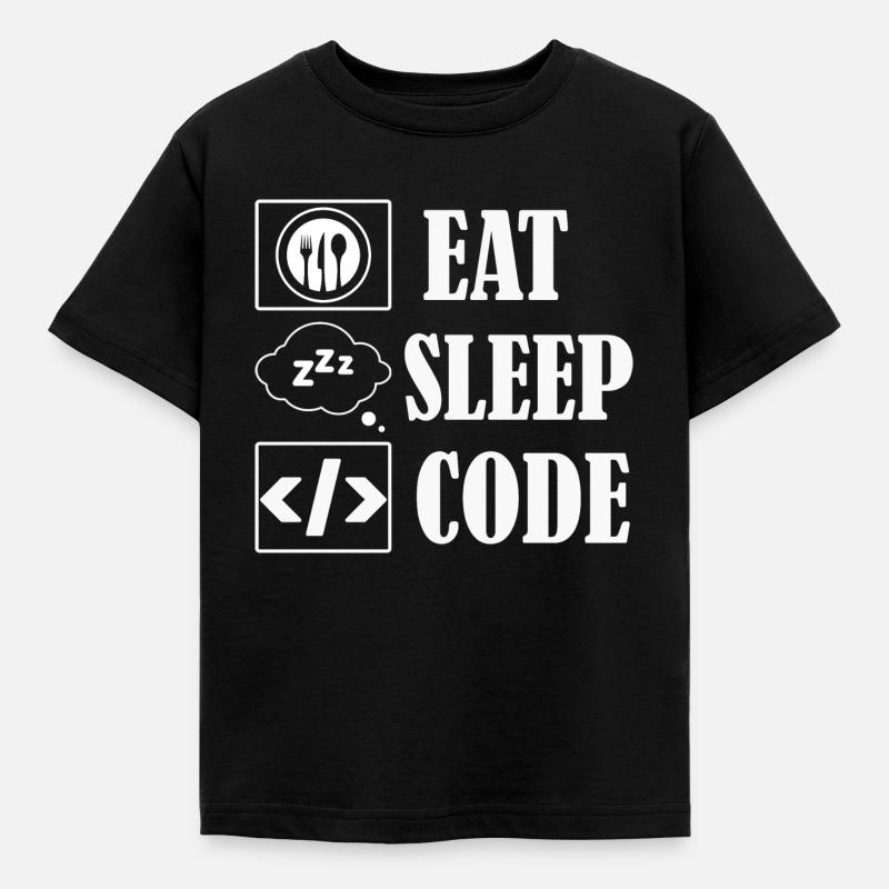 Eat Sleep Code Coding Software - Kinder T-Shirt - Schwarz