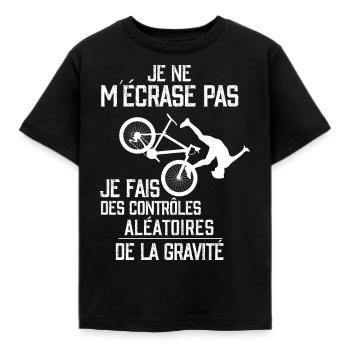 Vélo Gravité - T-shirt Enfant - noir - Devant - AI Model Kid Female (0cm)