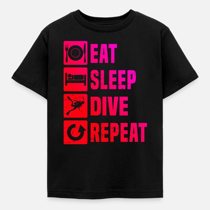 Plongée Libre Plongée Plongeur Plongée Plongée Plongée Plongée - T-shirt Enfant - noir