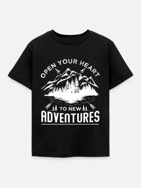 Adventures - Kinder T-Shirt - Schwarz