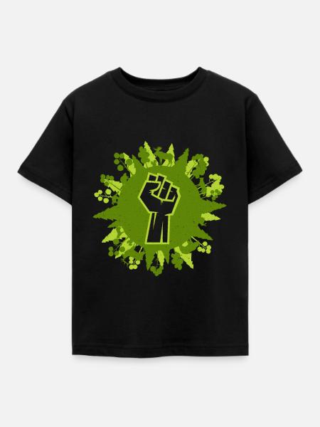 Eco Friendly Protest - Kinder T-Shirt - Schwarz