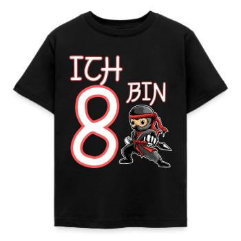 Ich bin 8 Ninja Geburtstag 8.Geburtstag - Kinder T-Shirt - Schwarz - Vorne - AI Model Kid Female (0cm)