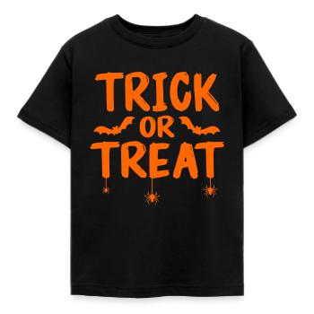 Trick or treat - Kids' T-Shirt - black - Front - AI Model Kid Female (0cm)